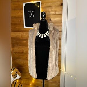 Dynamite size small furry vest, light brown
